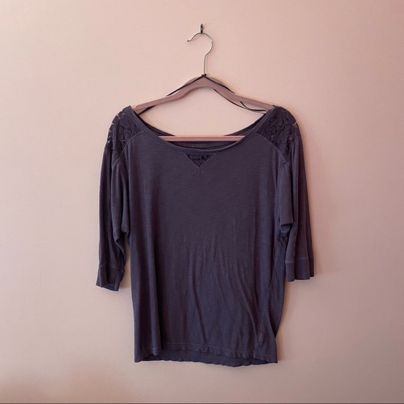 American Eagle Outfitters Tops - American Eagle Purple Shirt with Lace Detailing